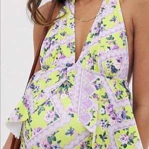 Floaty halter maternity swimsuit